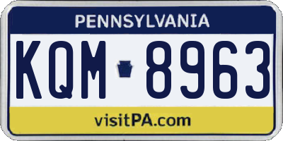 PA license plate KQM8963