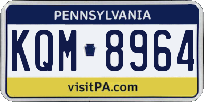 PA license plate KQM8964