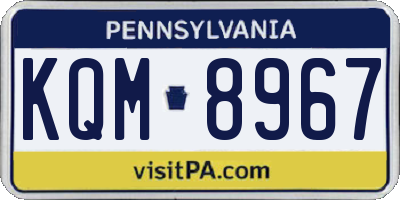 PA license plate KQM8967