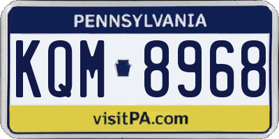PA license plate KQM8968