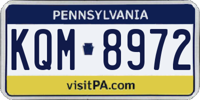 PA license plate KQM8972