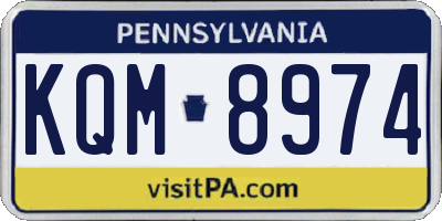 PA license plate KQM8974