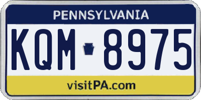 PA license plate KQM8975