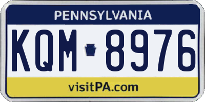 PA license plate KQM8976