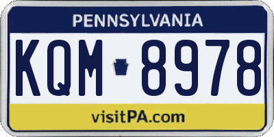 PA license plate KQM8978