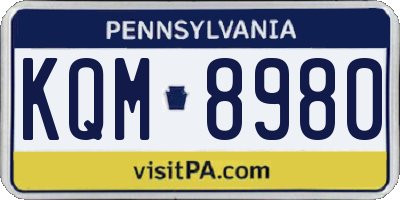 PA license plate KQM8980