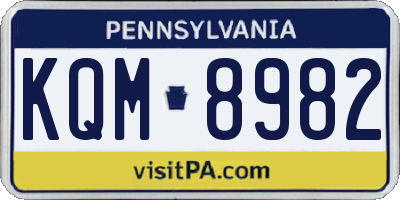 PA license plate KQM8982