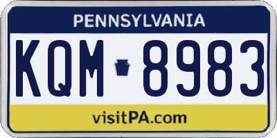 PA license plate KQM8983