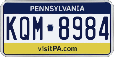 PA license plate KQM8984