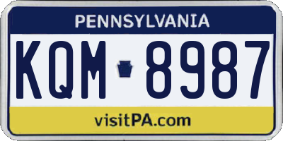 PA license plate KQM8987