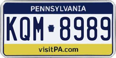 PA license plate KQM8989