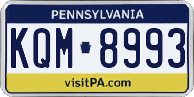 PA license plate KQM8993