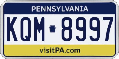PA license plate KQM8997