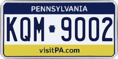 PA license plate KQM9002