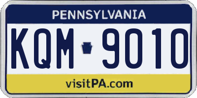 PA license plate KQM9010