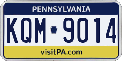 PA license plate KQM9014