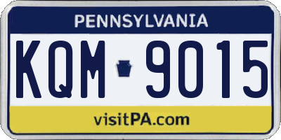 PA license plate KQM9015