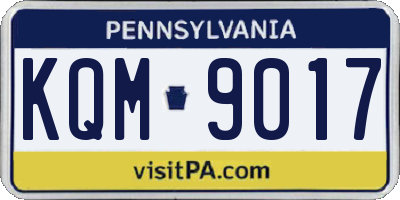 PA license plate KQM9017