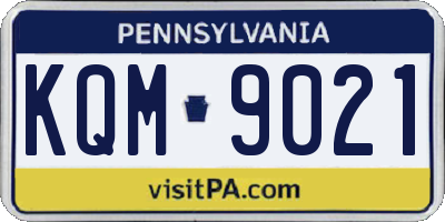 PA license plate KQM9021