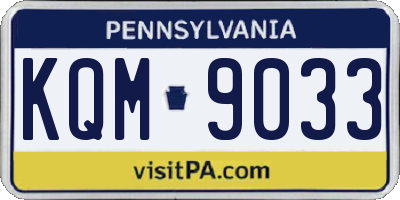 PA license plate KQM9033