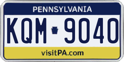 PA license plate KQM9040