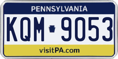 PA license plate KQM9053