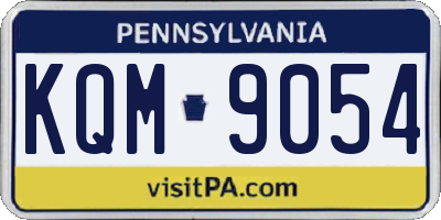 PA license plate KQM9054