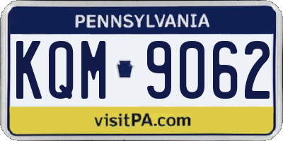 PA license plate KQM9062
