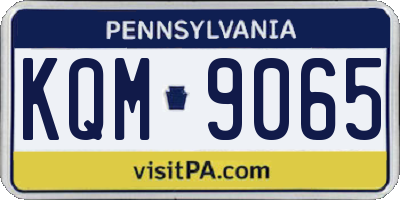 PA license plate KQM9065