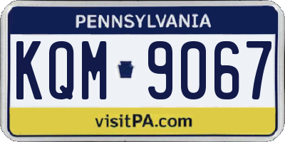 PA license plate KQM9067