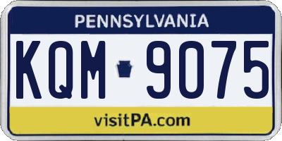 PA license plate KQM9075