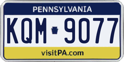 PA license plate KQM9077