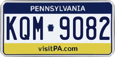 PA license plate KQM9082