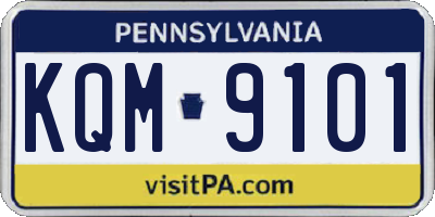 PA license plate KQM9101