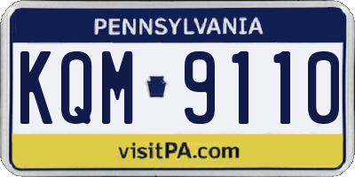 PA license plate KQM9110