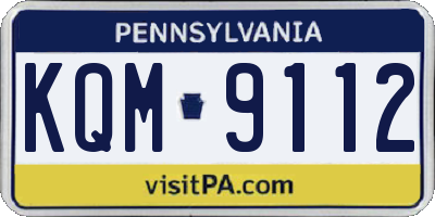 PA license plate KQM9112