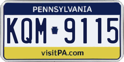 PA license plate KQM9115