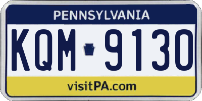 PA license plate KQM9130