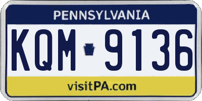 PA license plate KQM9136