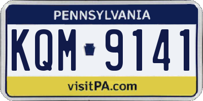 PA license plate KQM9141