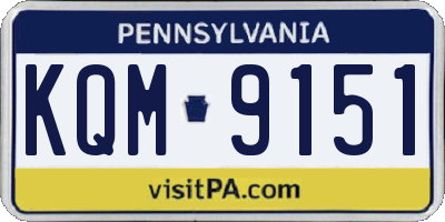 PA license plate KQM9151