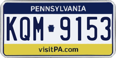 PA license plate KQM9153