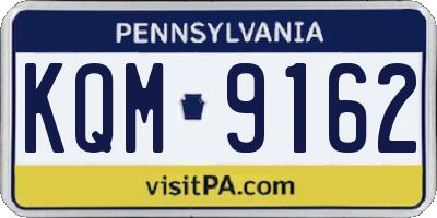 PA license plate KQM9162