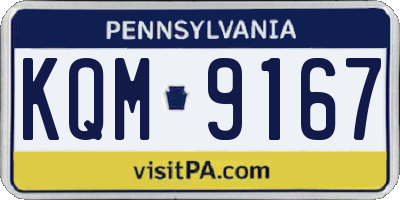 PA license plate KQM9167