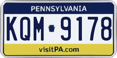 PA license plate KQM9178