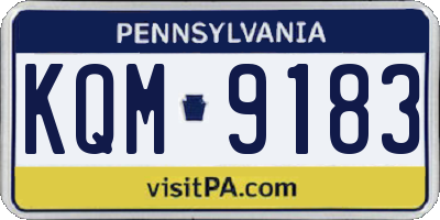 PA license plate KQM9183