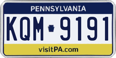 PA license plate KQM9191