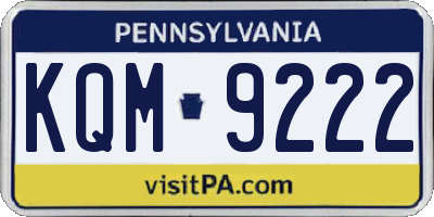 PA license plate KQM9222