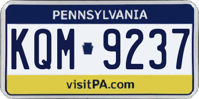 PA license plate KQM9237