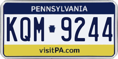 PA license plate KQM9244